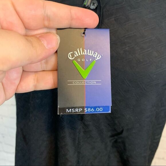 Callaway Golf Luxury Cotton Golf Polo size Medium New with tags Black - Picture 4 of 8